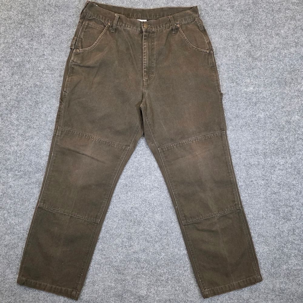 Lakin McKey Carpenter Pants Mens 32x29 Brown Double Knee Duck Canvas Workwear